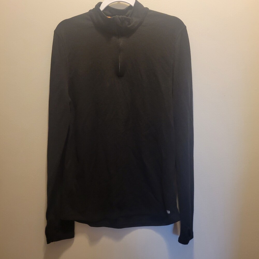Omni Wool Black 1/4 Quarter Zip Base Layer Pullover Men's L Omniwool Sweater